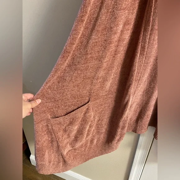 Barefoot Dreams CozyChic Ultra Lite in Brown sweater cardigan hooded 3X - Picture 4 of 8